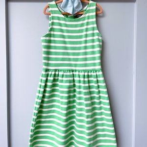 GAP Kids Green and White Summer Striped Dress with Natural Waist.  Size M.